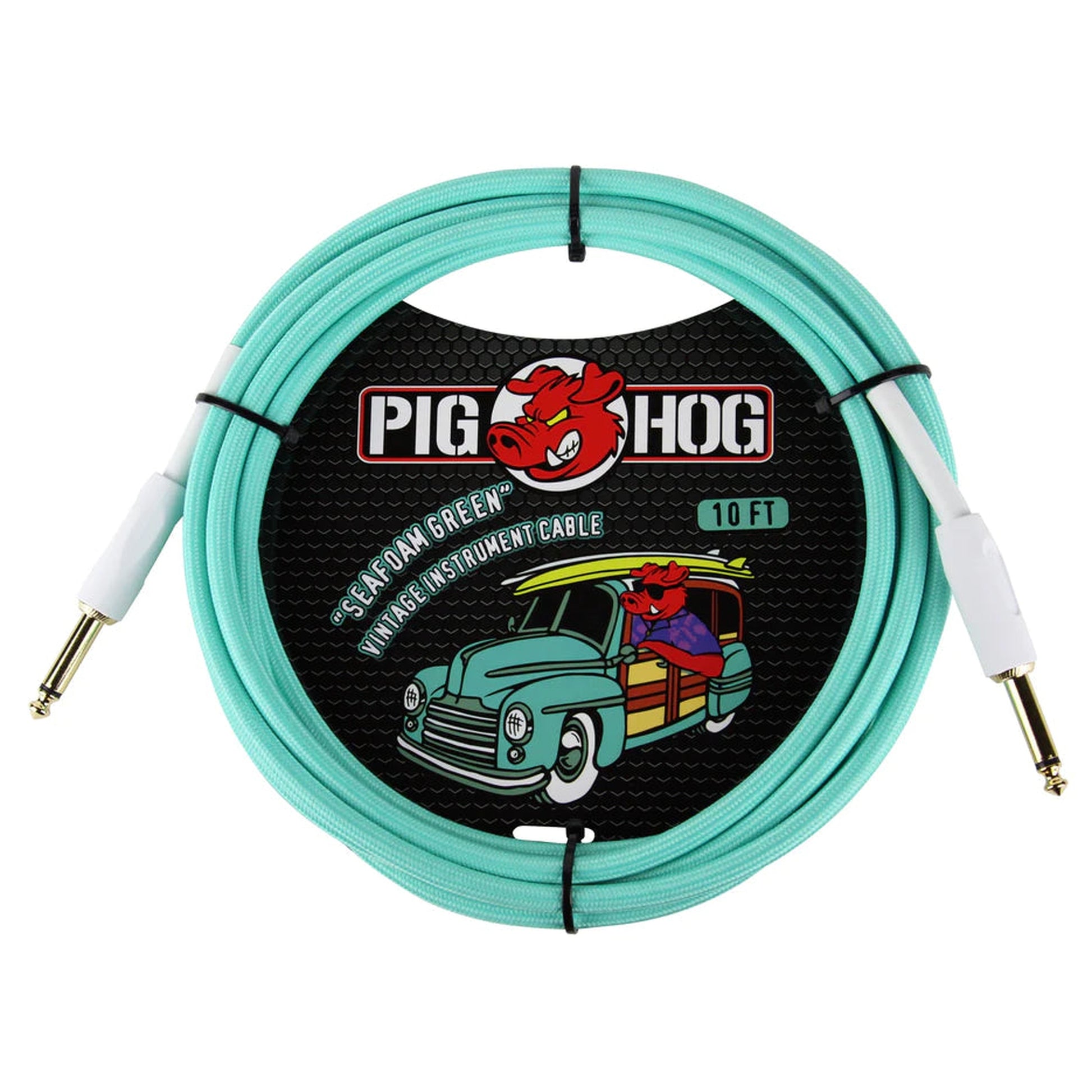 Pig Hog Woven Instrument Cable 3m - Seafoam Green - Joondalup Music Centre