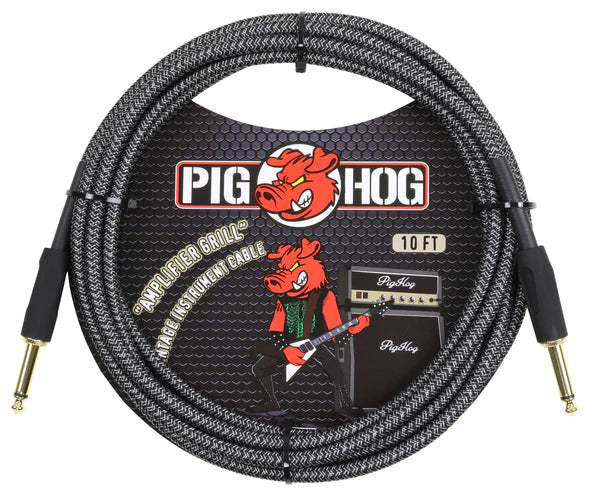 PIG HOG WOVEN INSTRUMENT CABLE 3M - AMP GRILL - Joondalup Music Centre