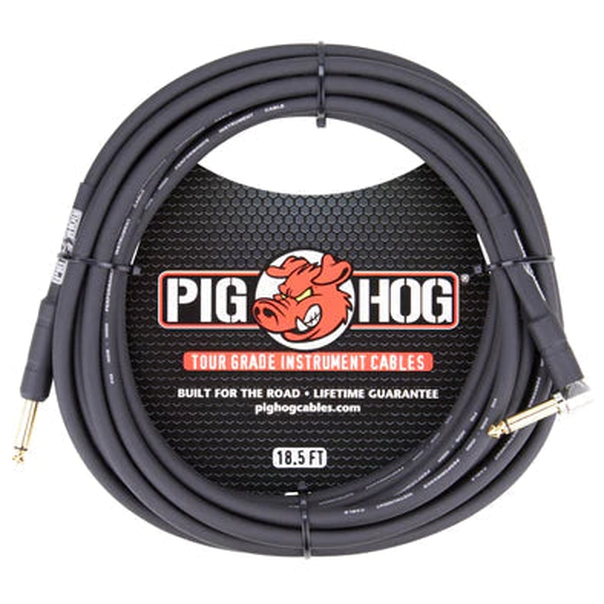 Pig Hog Right Angle Instrument Cable 5.5m - Black - Joondalup Music Centre