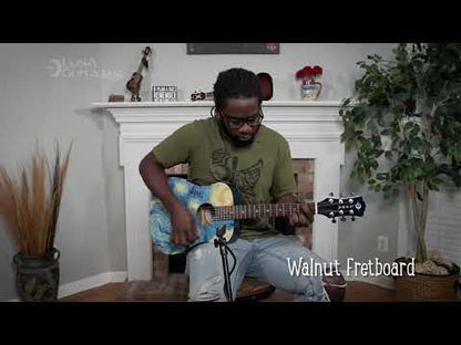 Luna SAFSTR Safari Starry Night Traveller Acoustic Guitar w/Gig Bag