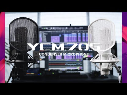 Yamaha YCM705 Condenser Microphone w/Shock Mount & Pop Filter - White