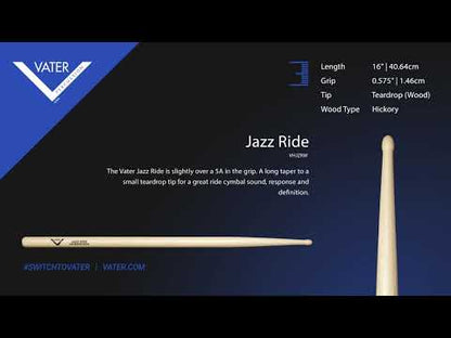 Vater VHJZRW Jazz Ride Wood Tip Drumsticks