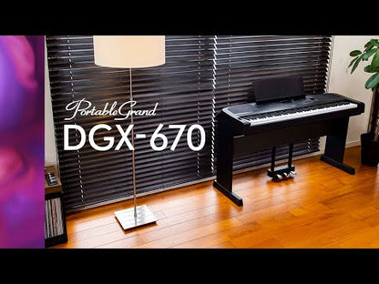 YAMAHA DGX670 DIGITAL PIANO W/ LEGS AND PEDAL ASSEMBLY - BLACK