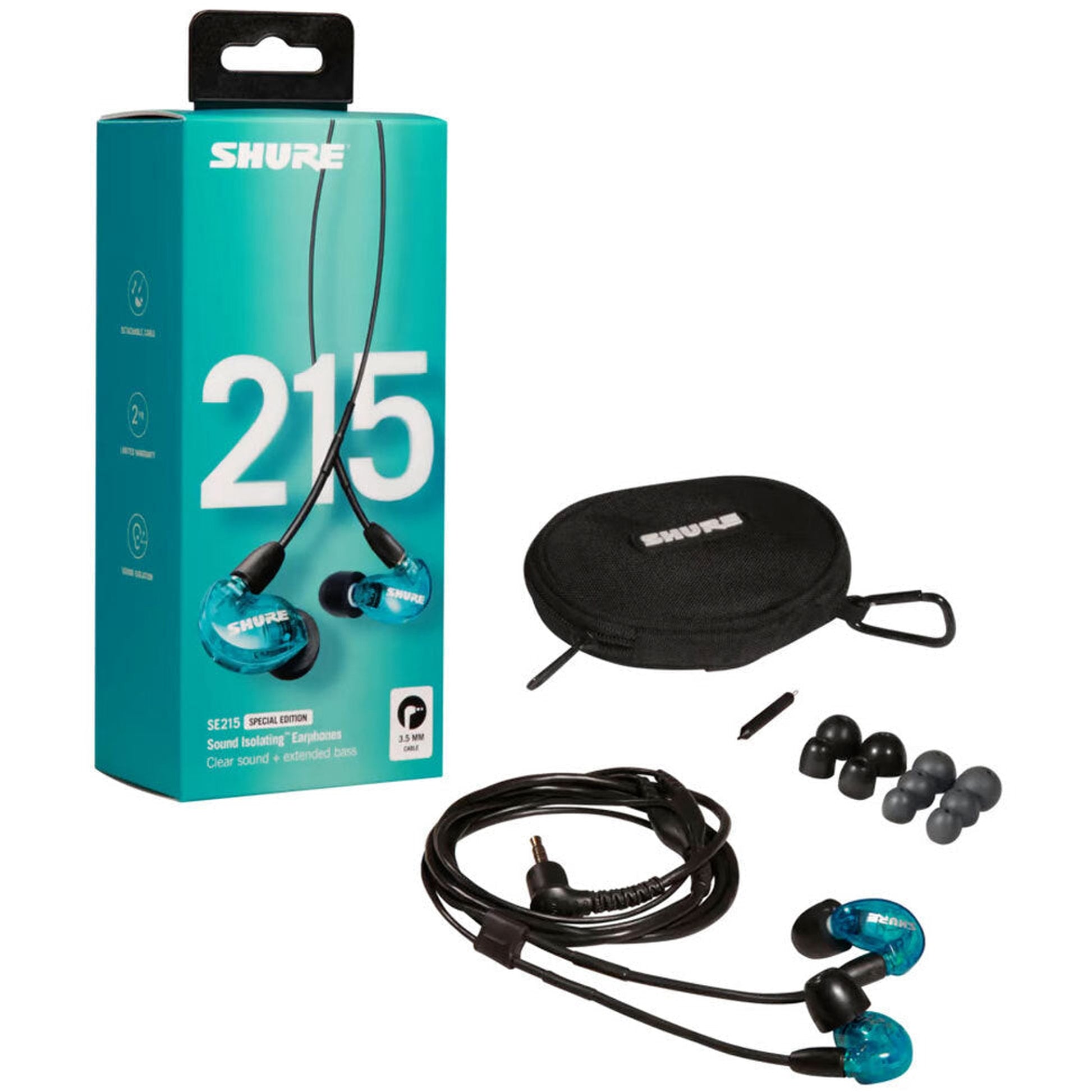 Shure SE215 Sound Isolating Earphones Blue - Joondalup Music Centre