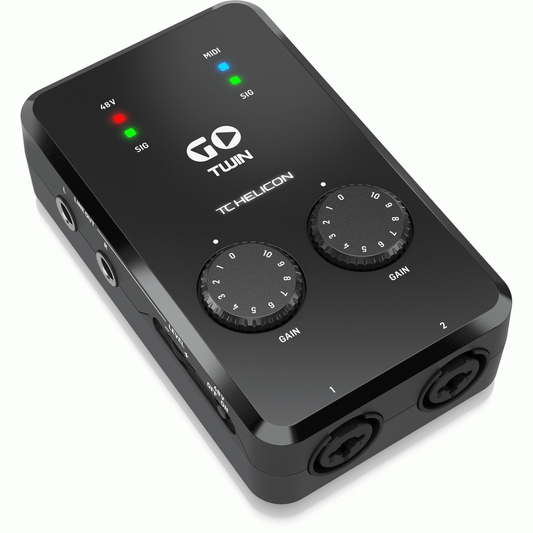 TC Helicon Go Twin Mobile Audio Interface - Joondalup Music Centre angle