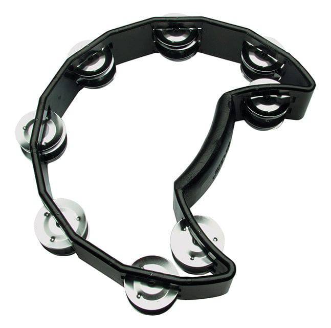 TOCA PLAYERS SERIES HALF MOON TAMBOURINE - DOUBLE NICKEL PLATED JINGLES - BLACK - Joondalup Music Centre