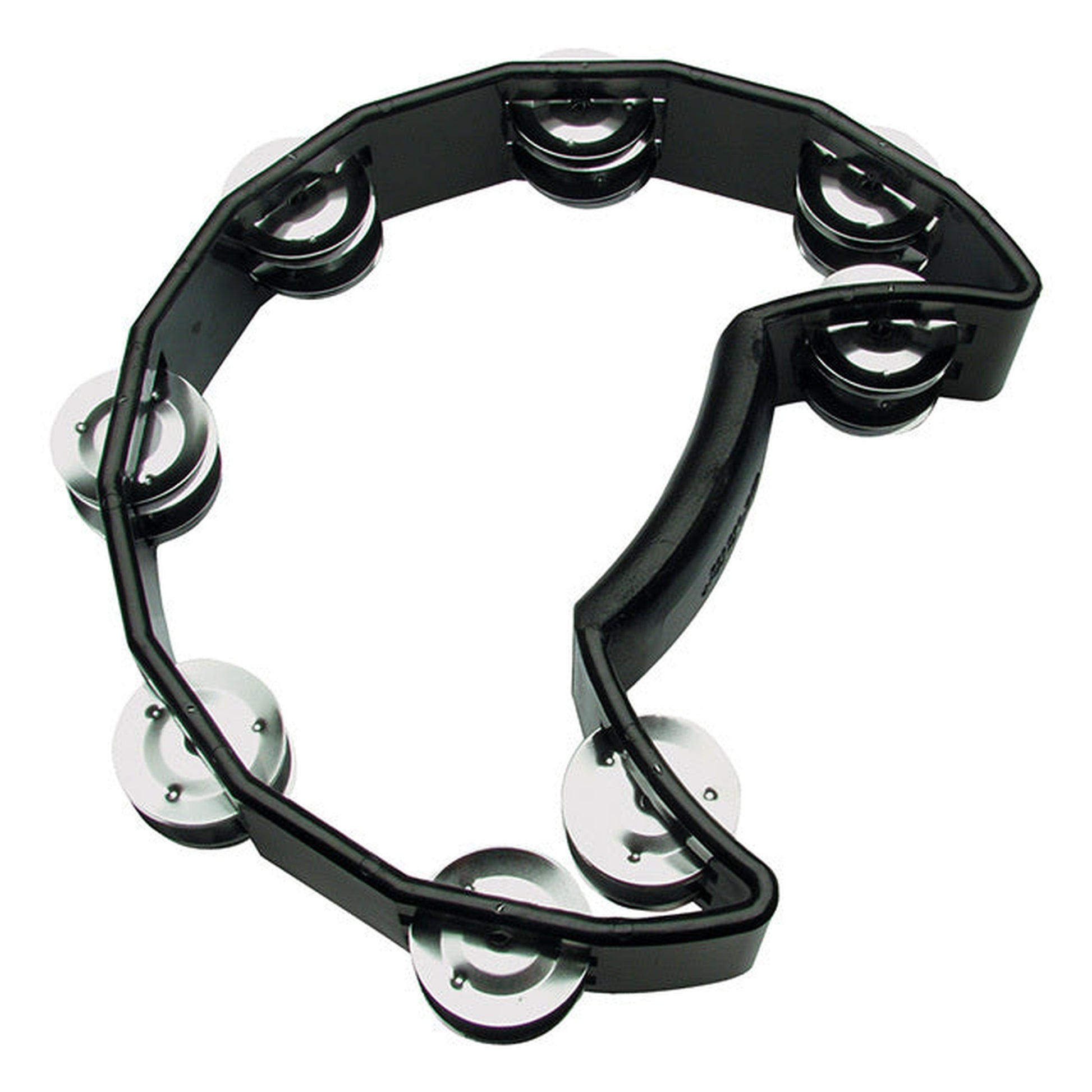 TOCA PLAYERS SERIES HALF MOON TAMBOURINE - DOUBLE NICKEL PLATED JINGLES - BLACK - Joondalup Music Centre