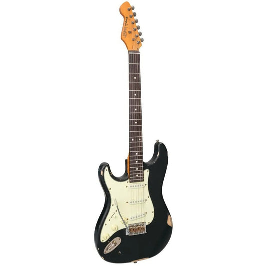 Tokai Legacy Strat Style Electric Guitar SSS L/H - Relic Black - Joondalup Music Centre