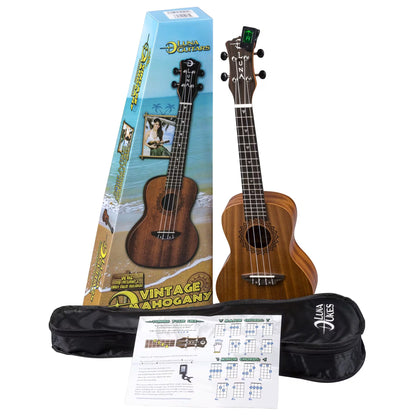 Luna Uke Vintage Mahogany Concert Pack