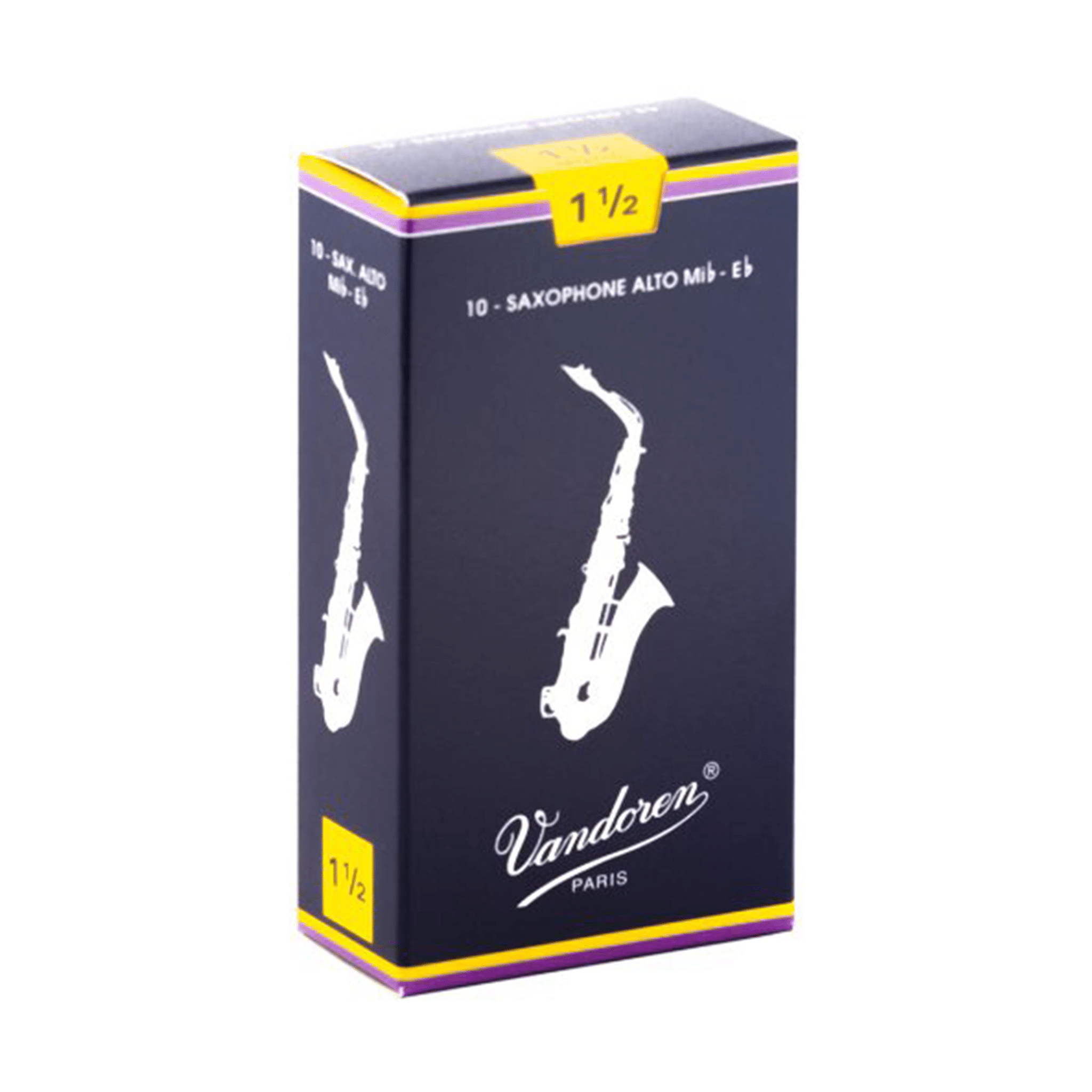 Vandoren Traditional Reeds - Alto Saxophone Size 1.5 - 10 Pack