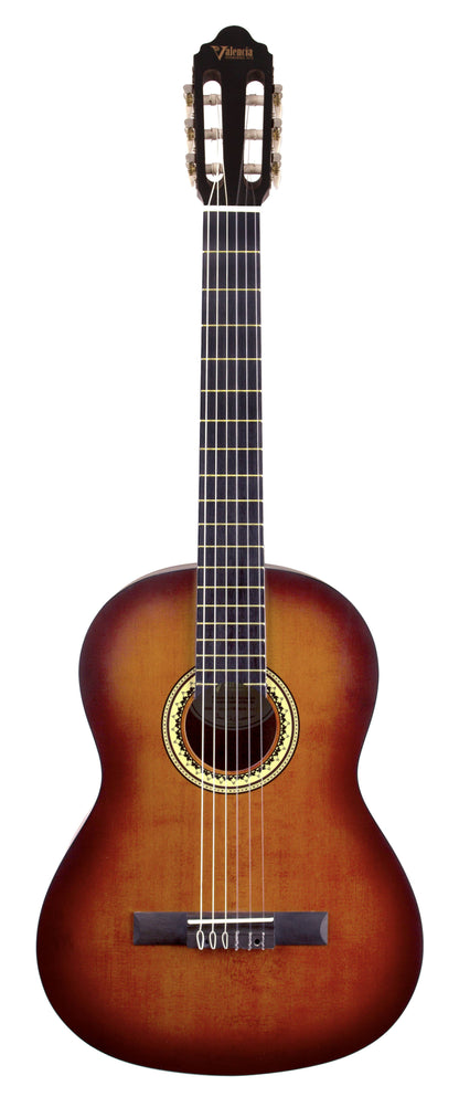 Valencia VC204HCSB 4/4 hybrid classical Guitar - Classic Sunburst