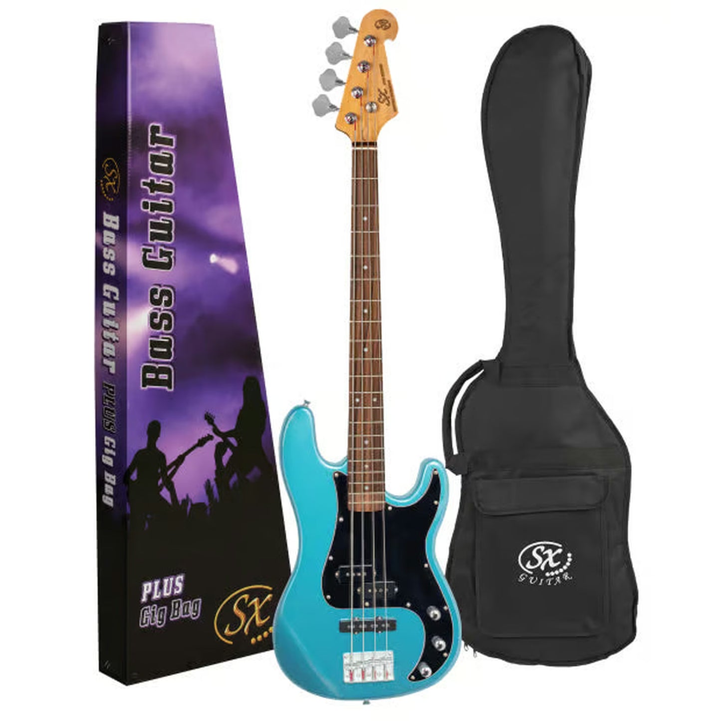 SX VEP62LPB Vintage Style P Bass Guitar - Lake Placid Blue