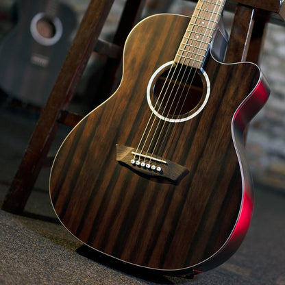 WASHBURN DFEACE-A-U ACOUSTIC GUITAR DEEP FOREST EBONY - Joondalup Music Centre