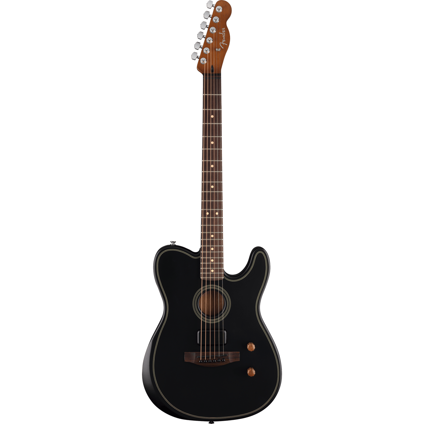 Fender Acoustasonic Standard Telecaster Acoustic Guitar - Black-ACOUSTIC GUITAR-Joondalup Music Centre