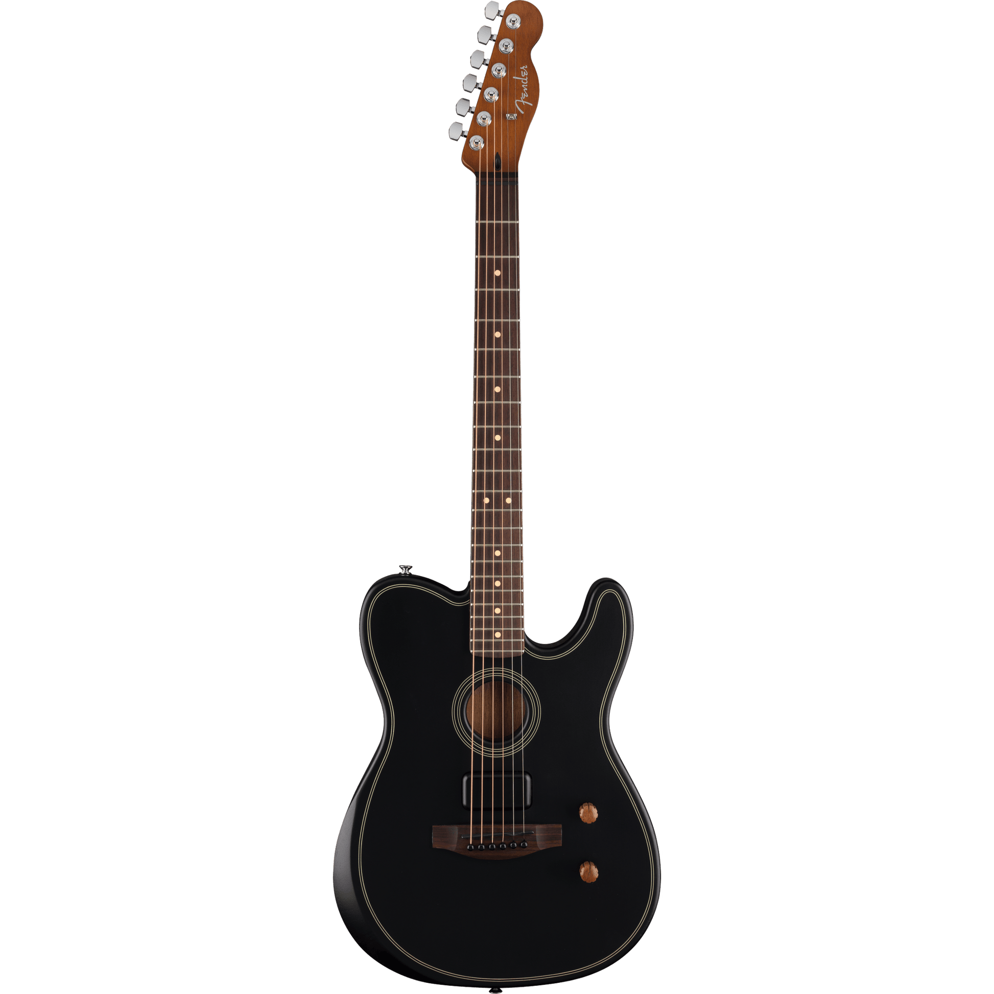 Fender Acoustasonic Standard Telecaster Acoustic Guitar - Black-ACOUSTIC GUITAR-Joondalup Music Centre